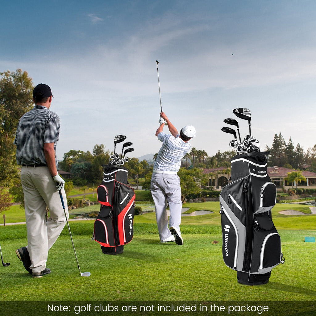 Golf-Cart-Tasche mit 14-fach unterteilbarer Tasche oben – Grau