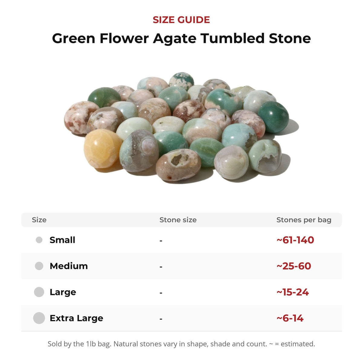 Green Flower Agate Tumbled Stone