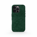Funda de Alcantara verde para iPhone 16 Pro