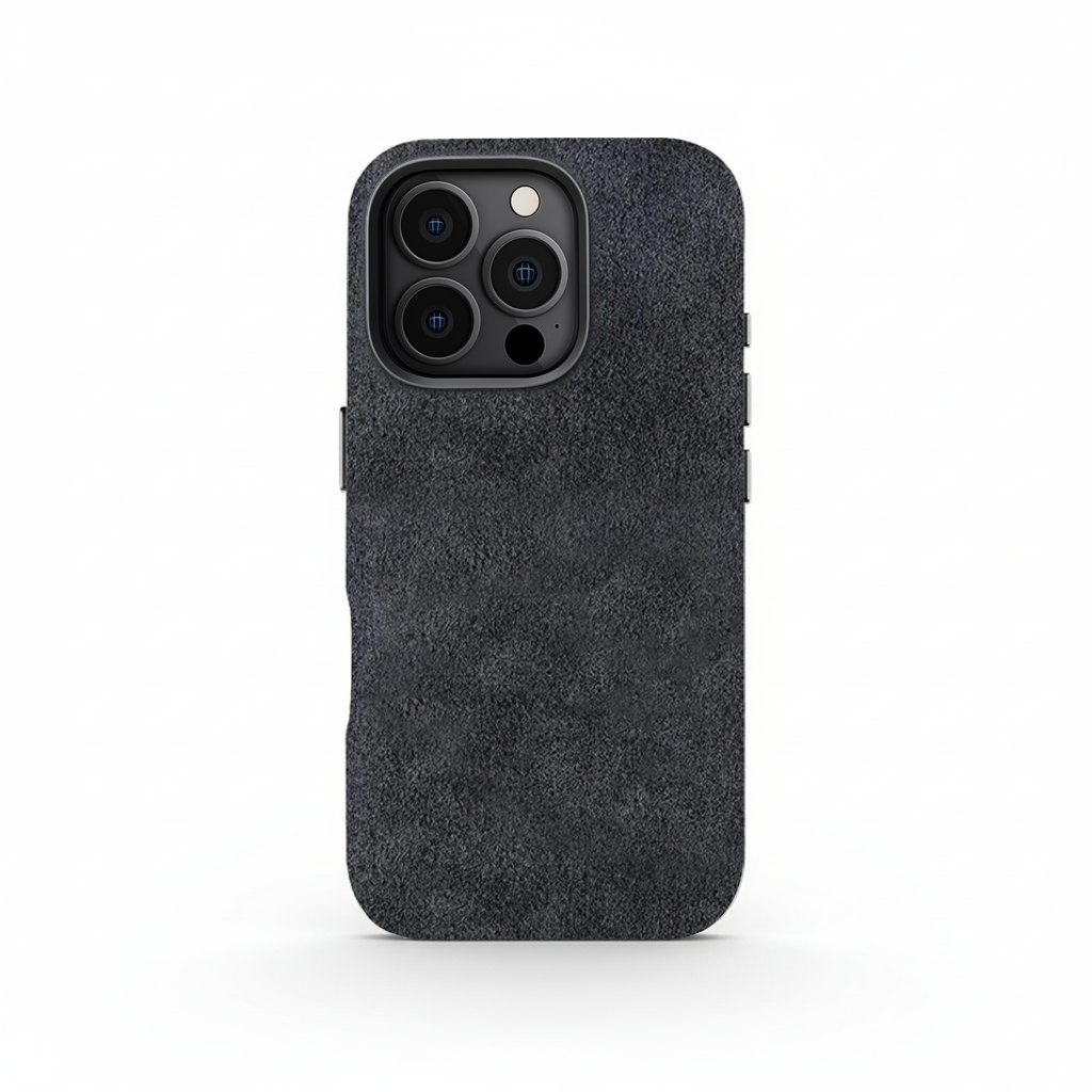 Funda de Alcántara gris para iPhone 16 Pro
