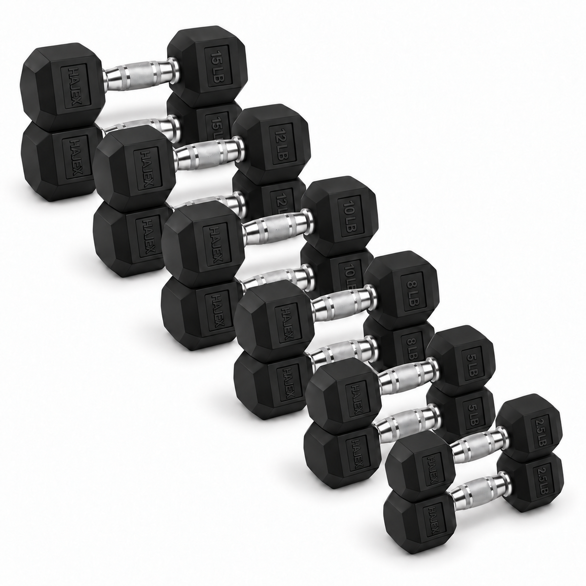 HAJEX Gummi-Hex-Hanteln in Kanada (2,5 bis 150 LB) - Performance-Serie