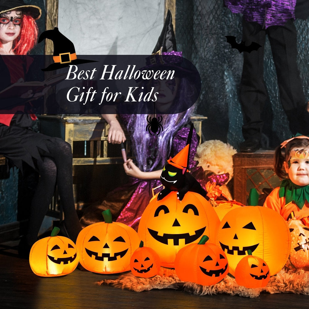 Halloween: Combo inflable de calabaza, gato negro y bruja de 2,2 metros