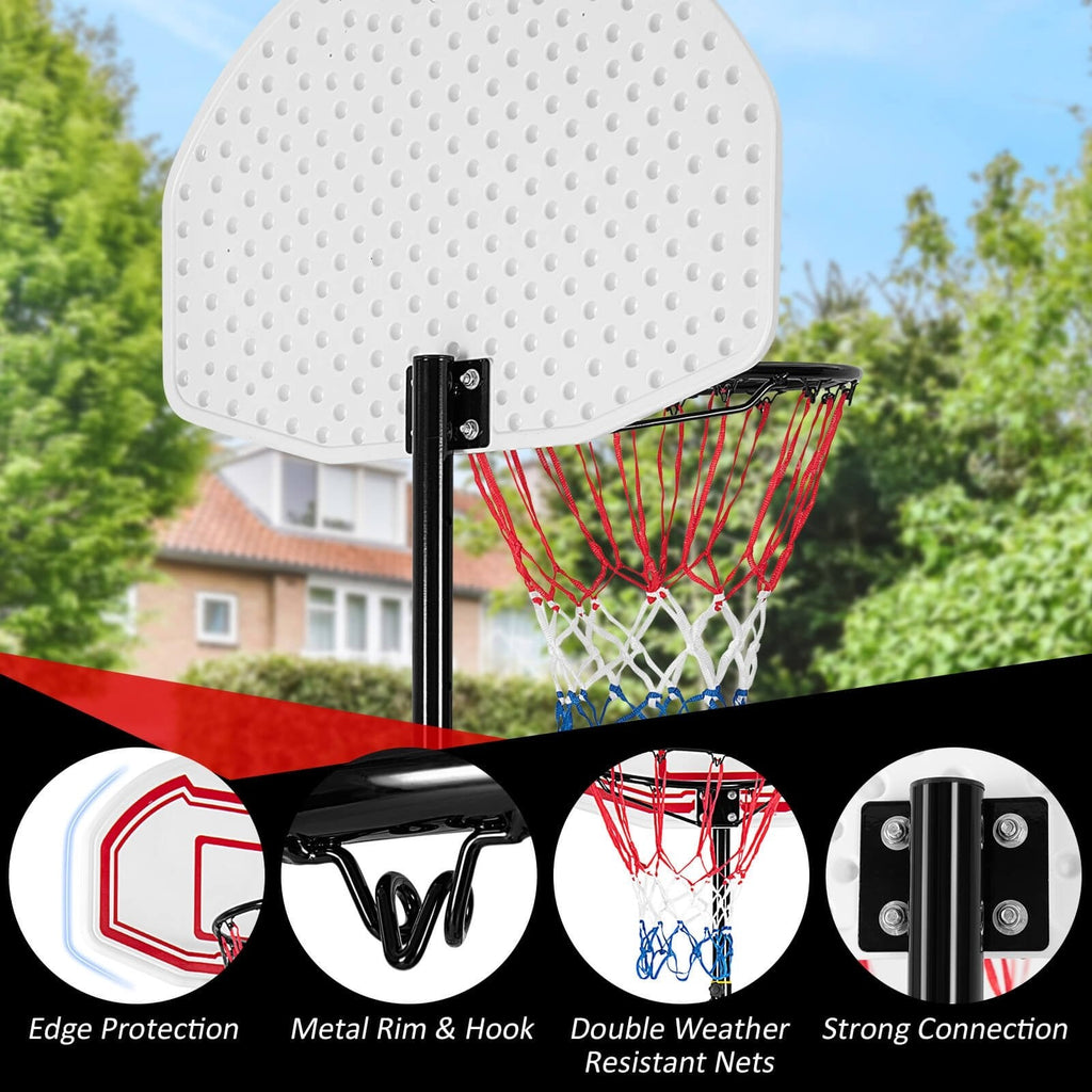 Canasta de baloncesto de altura ajustable con 2 redes y base rellenable