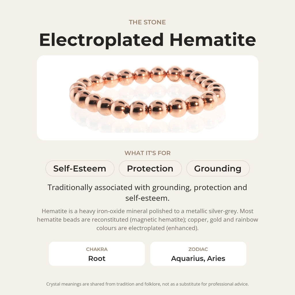 Hematite Electroplated Bead Bracelet (Enhanced)