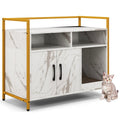 Hidden Cat Washroom with Double Doors and Scratch Cardboard-White
