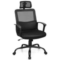 Silla de oficina ergonómica de respaldo alto con malla y base giratoria