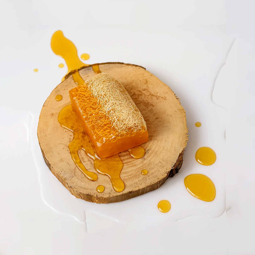 Jabón de lufa: miel y leche