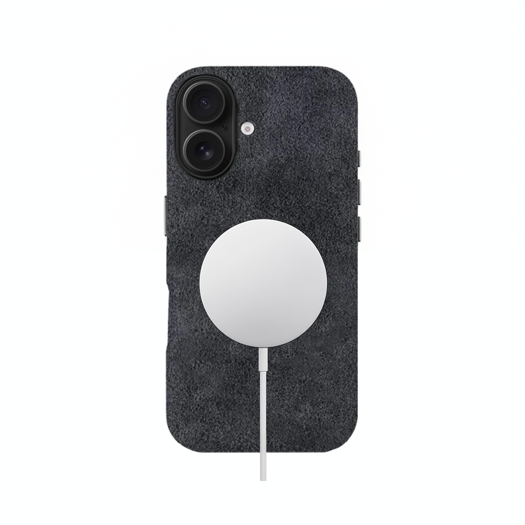 Funda de Alcántara gris para iPhone 16