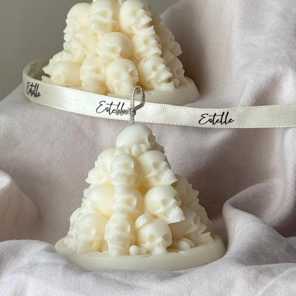 Handmade Skull Mountain Candle: Spooky Halloween Decor, Soy Wax