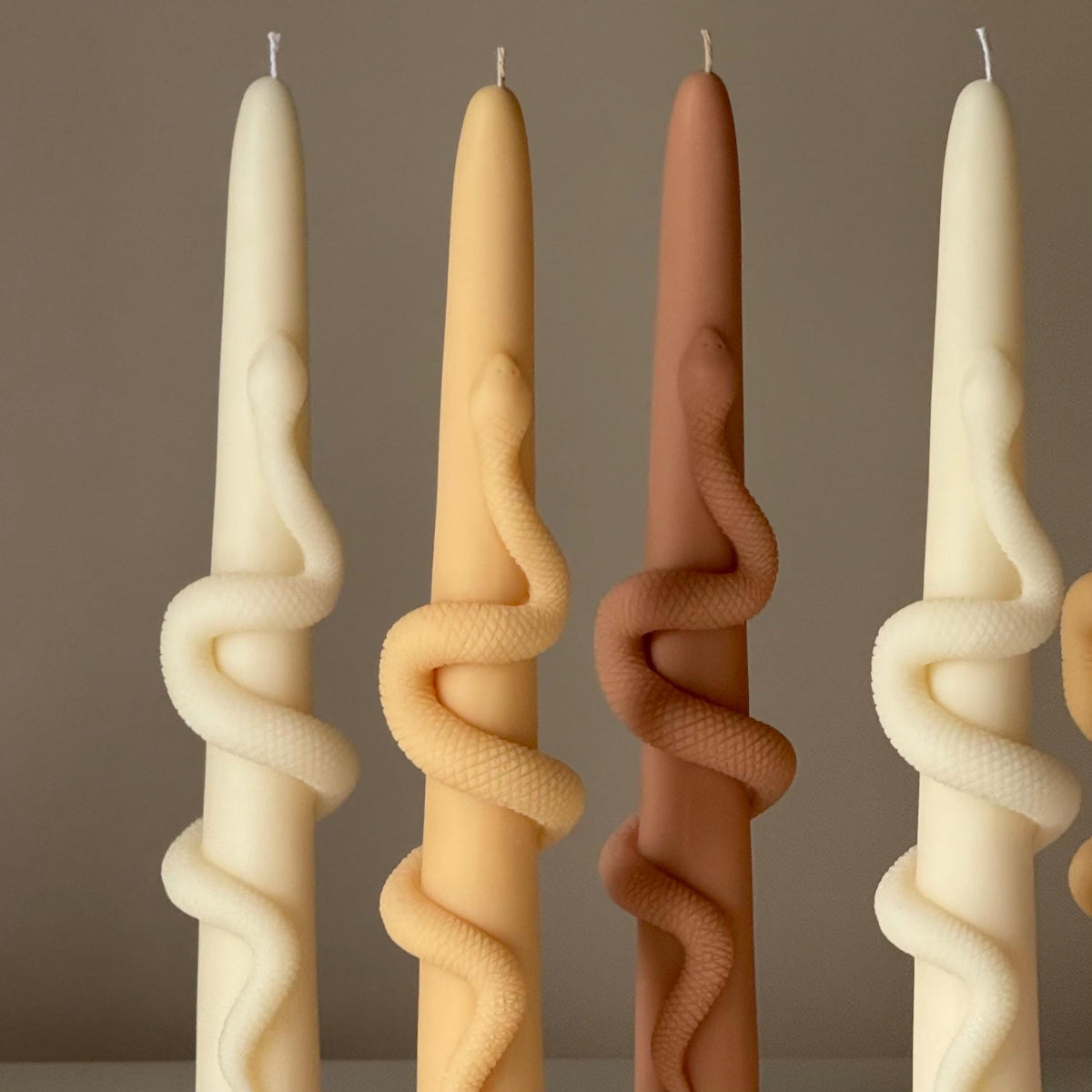 Snake Taper Soy Wax Candle: Decorative Column Pillar Candle