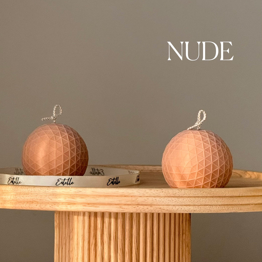 Geometric Orb Candle – Sculptural Textured Design
