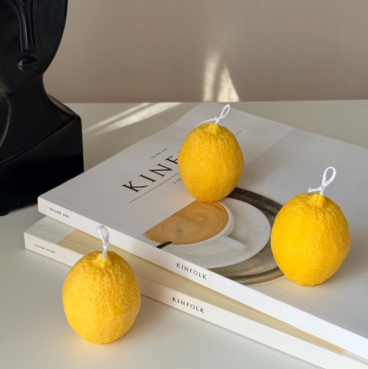 Lemon Shaped Soy Wax Candle: Vegan Minimalist Decor