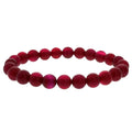 Agate Cherry Red Round Bracelet - 8mm (Enhanced)