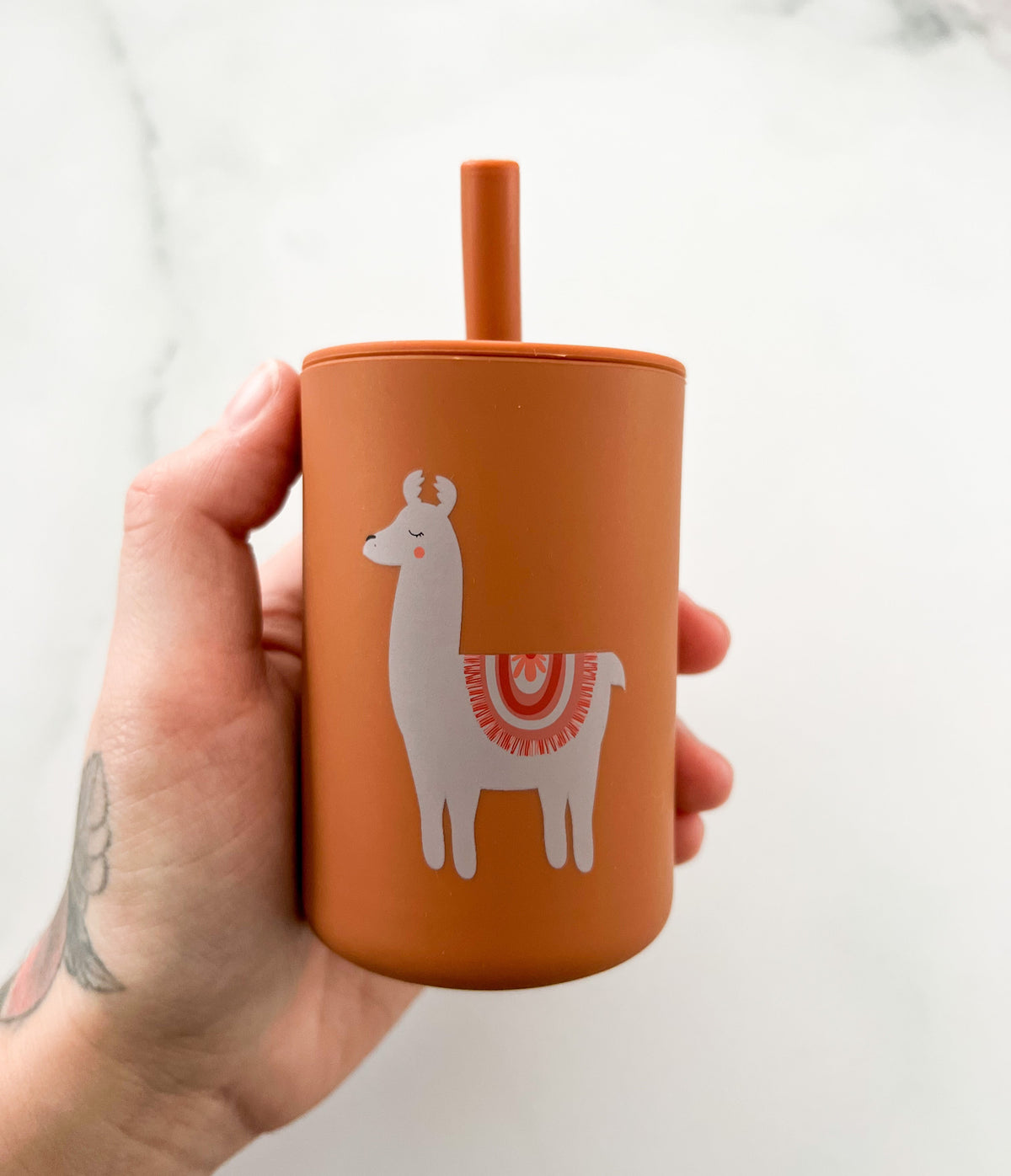 Vaso con pajita de alpaca