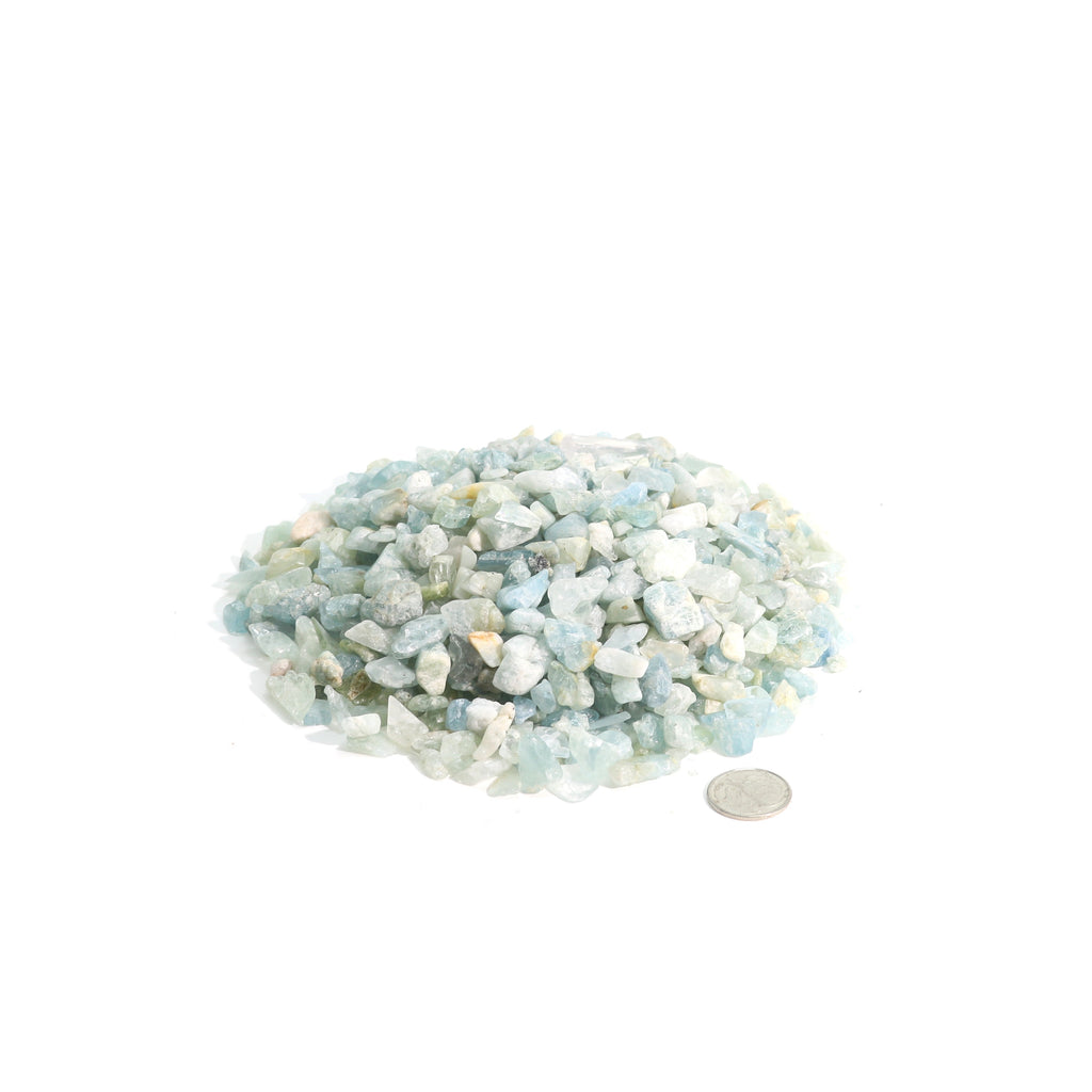 Aquamarin B Trommelsteine – teilpoliert