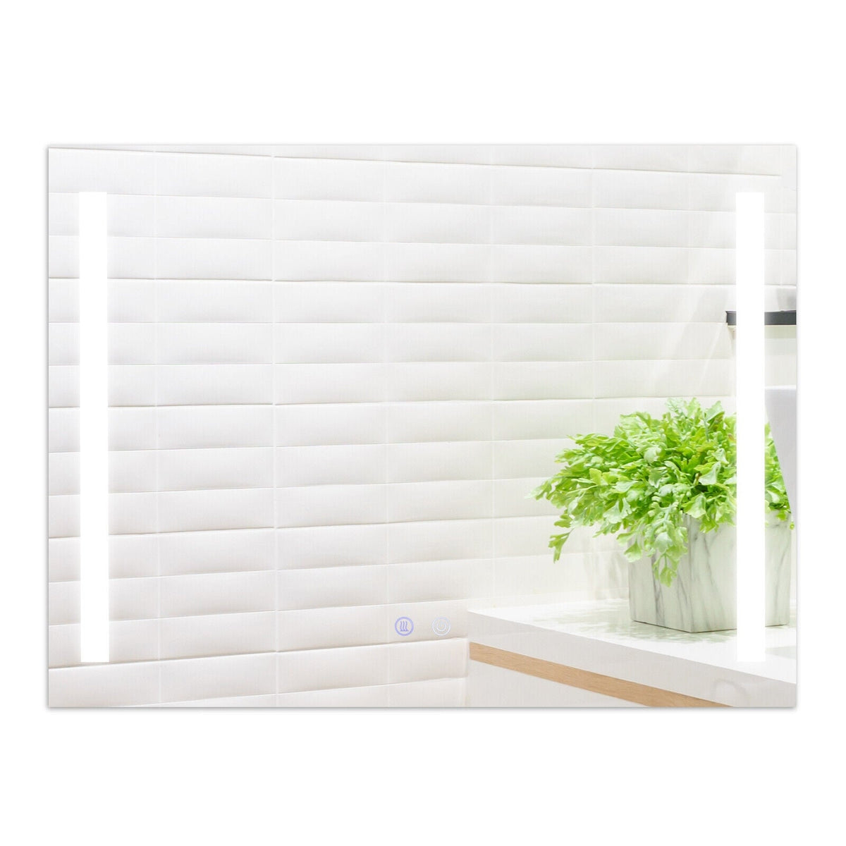 32 x 24 Zoll quadratischer Wandspiegel mit 3-Farben-Beleuchtung und Anti-Beschlag-Funktion
