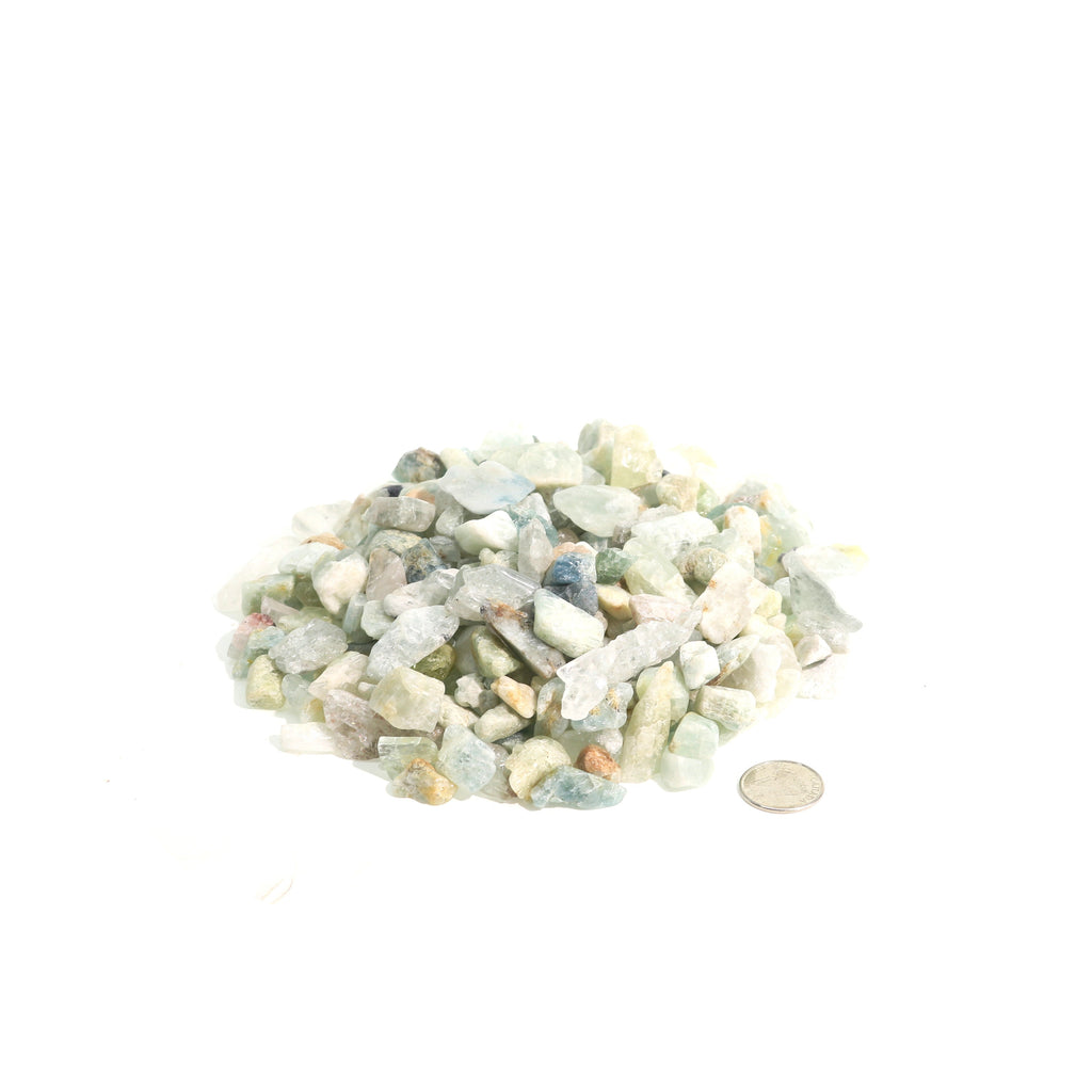 Aquamarin B Trommelsteine – teilpoliert