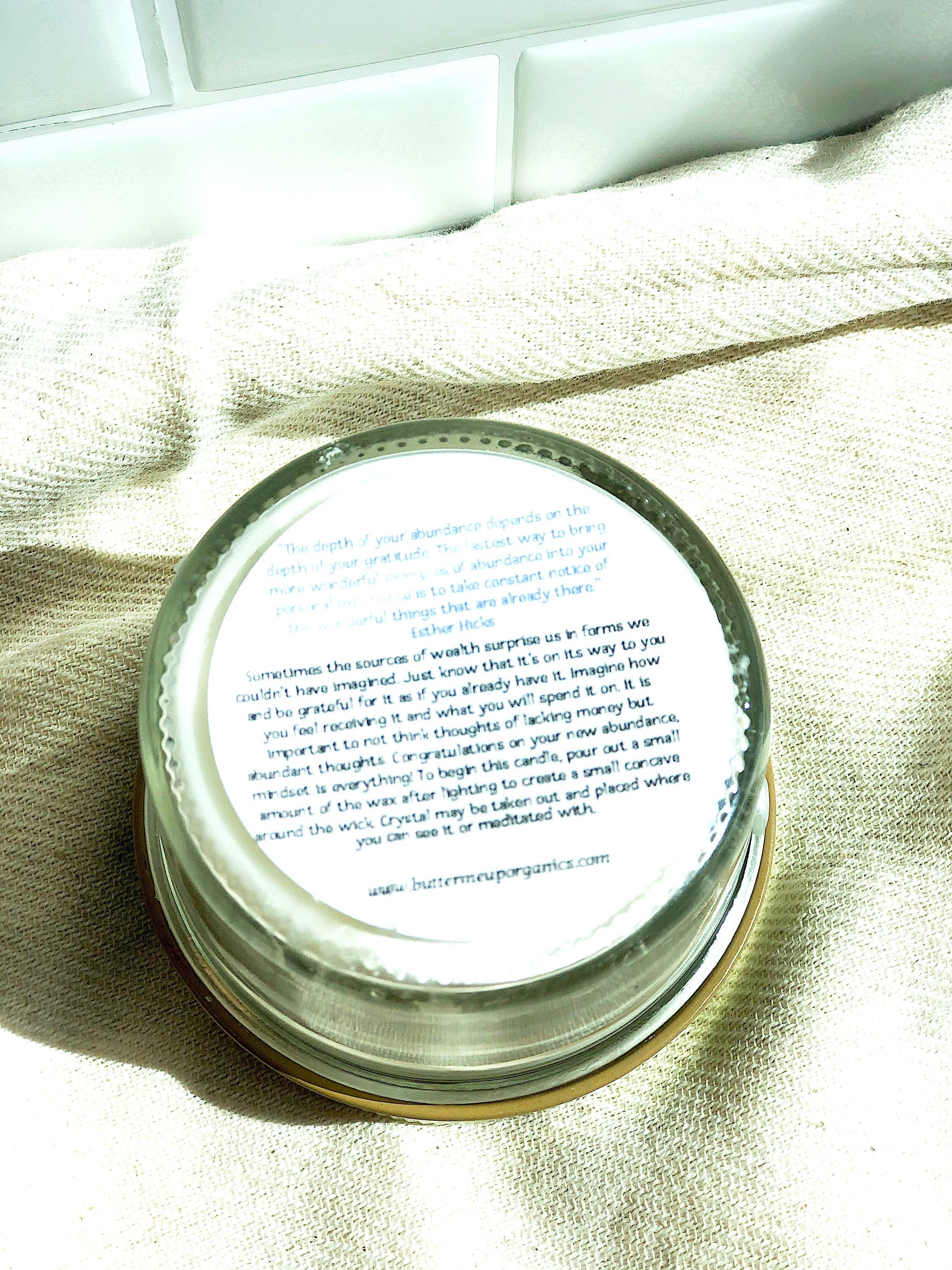 Abundance Candle / Ritual Candle / Intention Candle / Hand Poured White Smokey