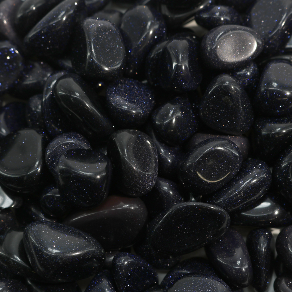 Blaue Goldfluss-Trommelsteine (synthetisch)