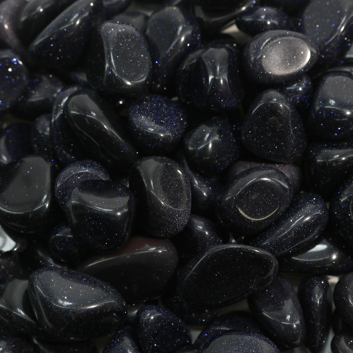 Blaue Goldfluss-Trommelsteine (synthetisch)