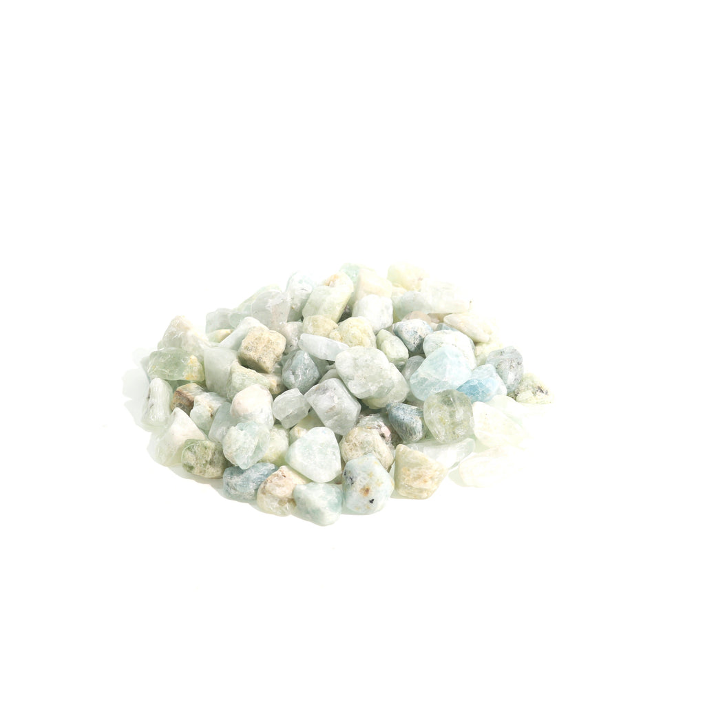Aquamarin B Trommelsteine – teilpoliert