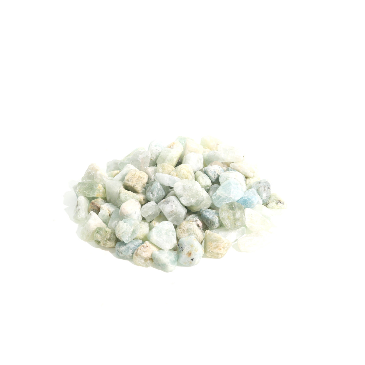 Aquamarin B Trommelsteine – teilpoliert