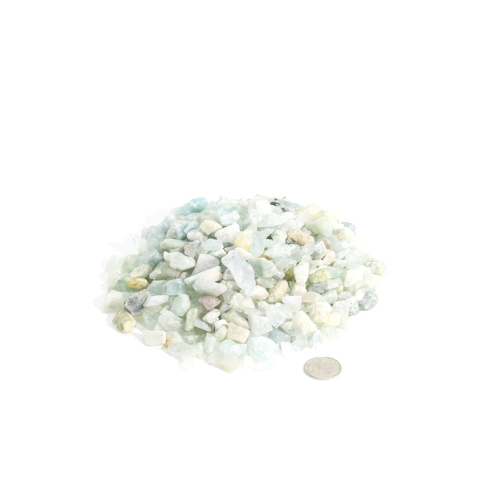 Aquamarin B Trommelsteine – teilpoliert