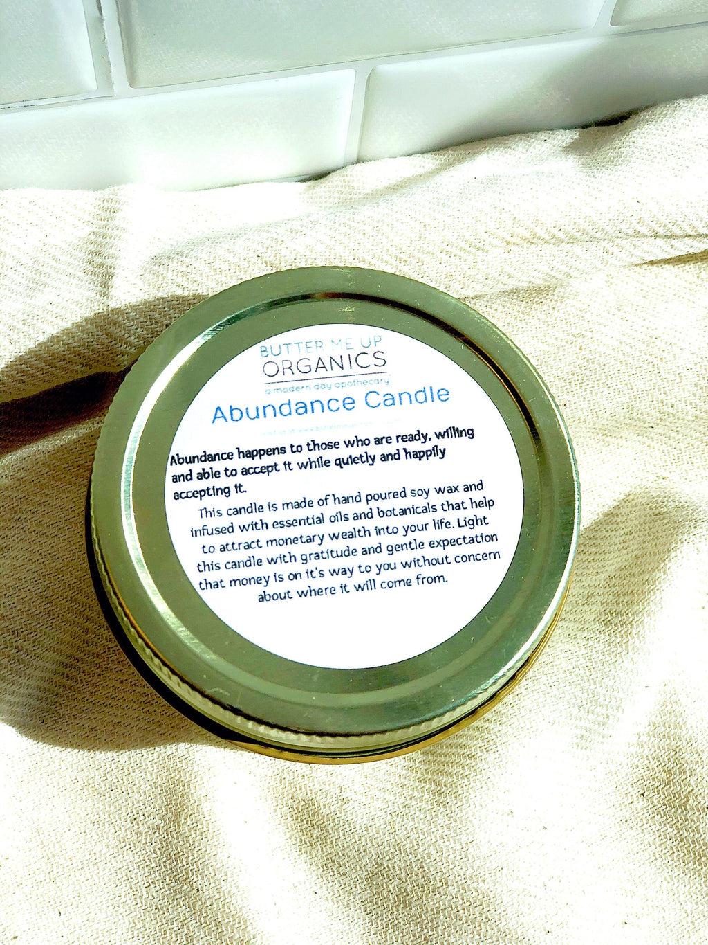 Abundance Candle / Ritual Candle / Intention Candle / Hand Poured White Smokey