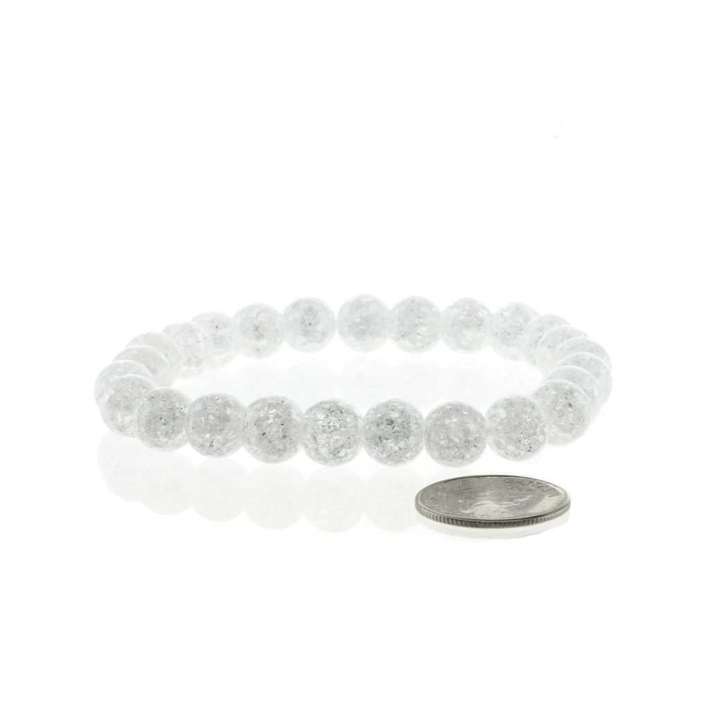 Crackle Quartz Round Bracelet - 8mm