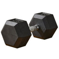 40lbs Rubber Hex Dumbbell, Weight Dumbbell Hand Weight Barbell for Body Fitness Training for Home Office Gym, Black