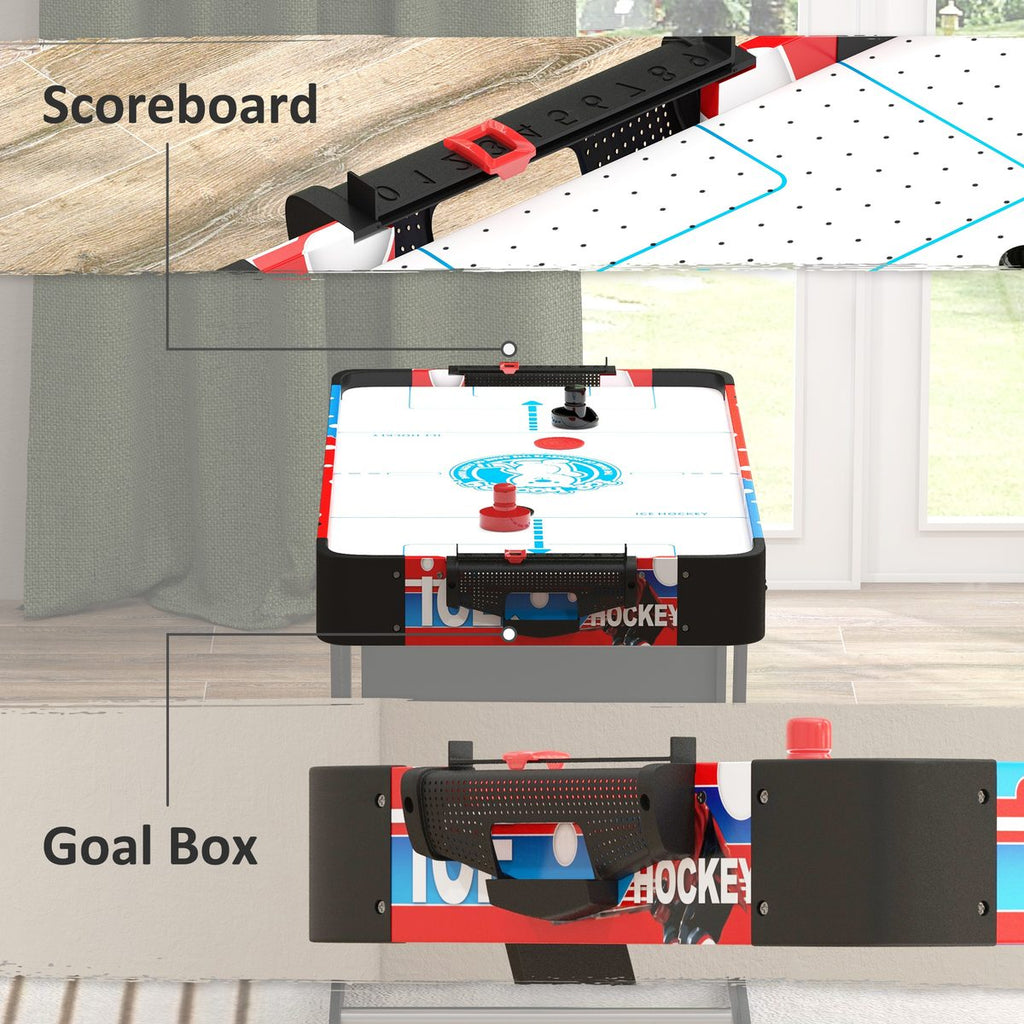 Folding Air Hockey Table 40" Arcade Table with 2 Pucks, 2 Pushers, Scoreboard for Family Game Room, Living Room, White