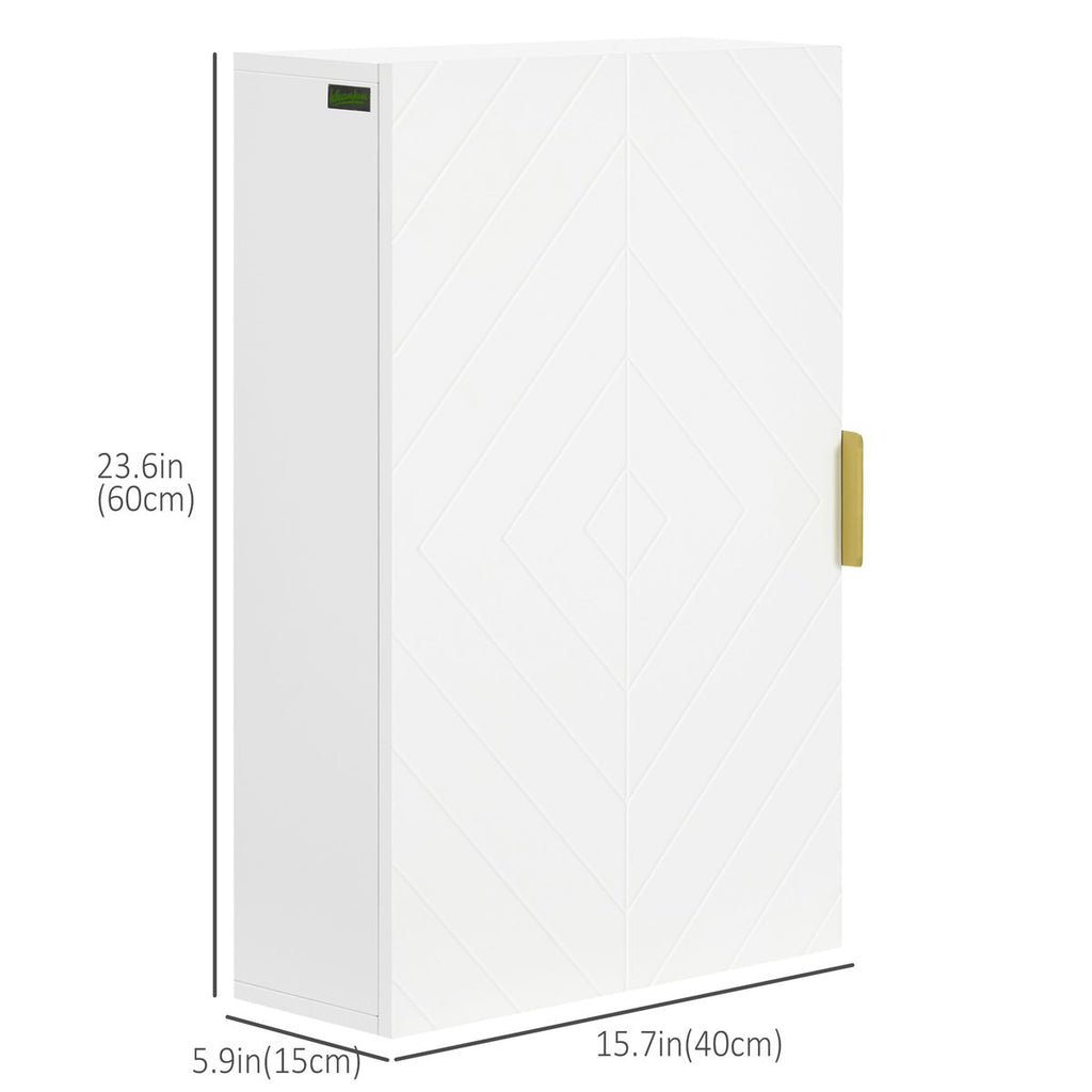 Bathroom Medicine Cabinet, Modern Wall Cabinet with Adjustable Shelves and Single Door for Laundry Room