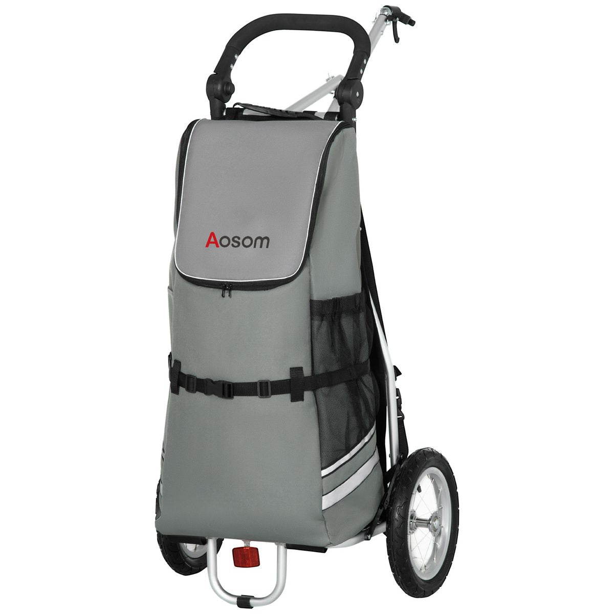 Bike Trailer, Bicycle Cargo Trailer with 12" Wheels, Reflective Strips, Outdoor Wagon Carrier with Aluminum Frame