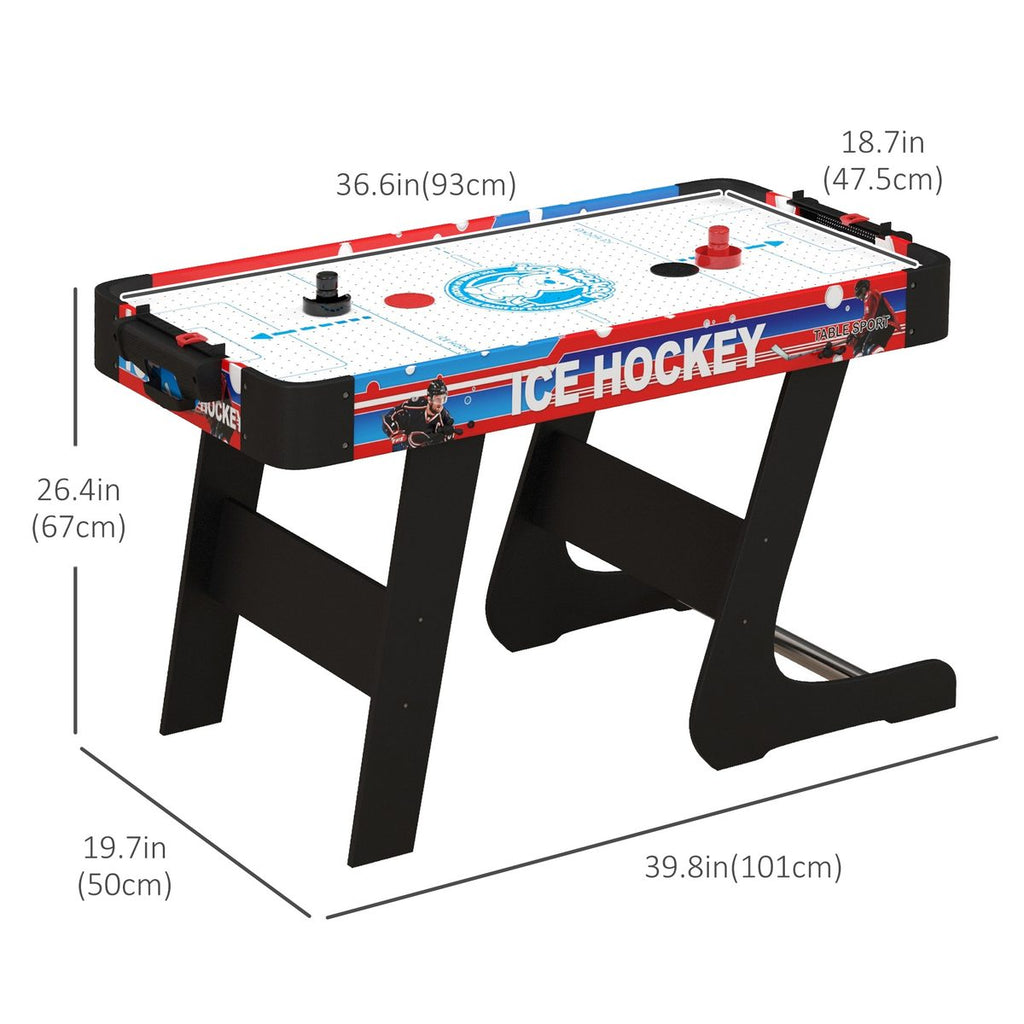 Folding Air Hockey Table 40" Arcade Table with 2 Pucks, 2 Pushers, Scoreboard for Family Game Room, Living Room, White