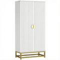47" Kitchen Pantry Cabinet, Freestanding Kitchen Storage Cabinet with 12 Door Shelves and Adjustable Shelves, White