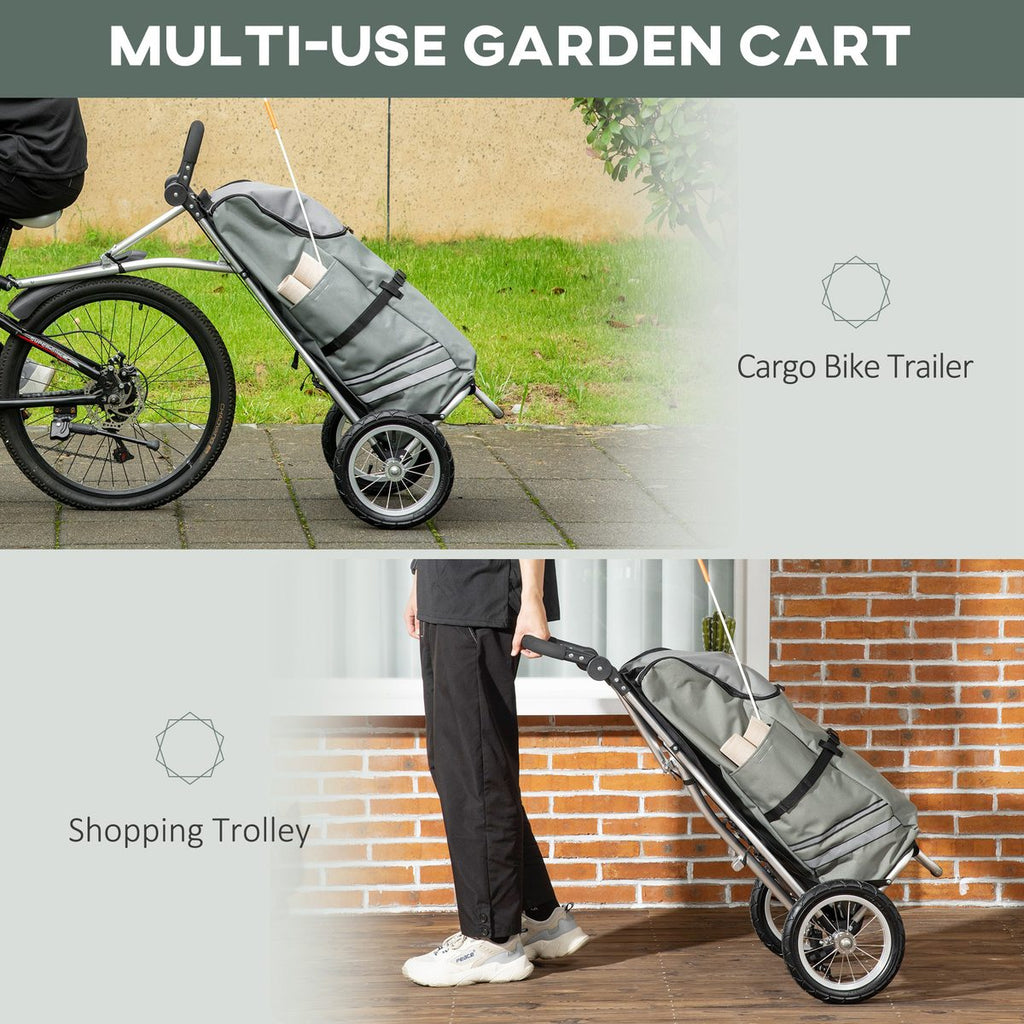 Bike Trailer, Bicycle Cargo Trailer with 12" Wheels, Reflective Strips, Outdoor Wagon Carrier with Aluminum Frame