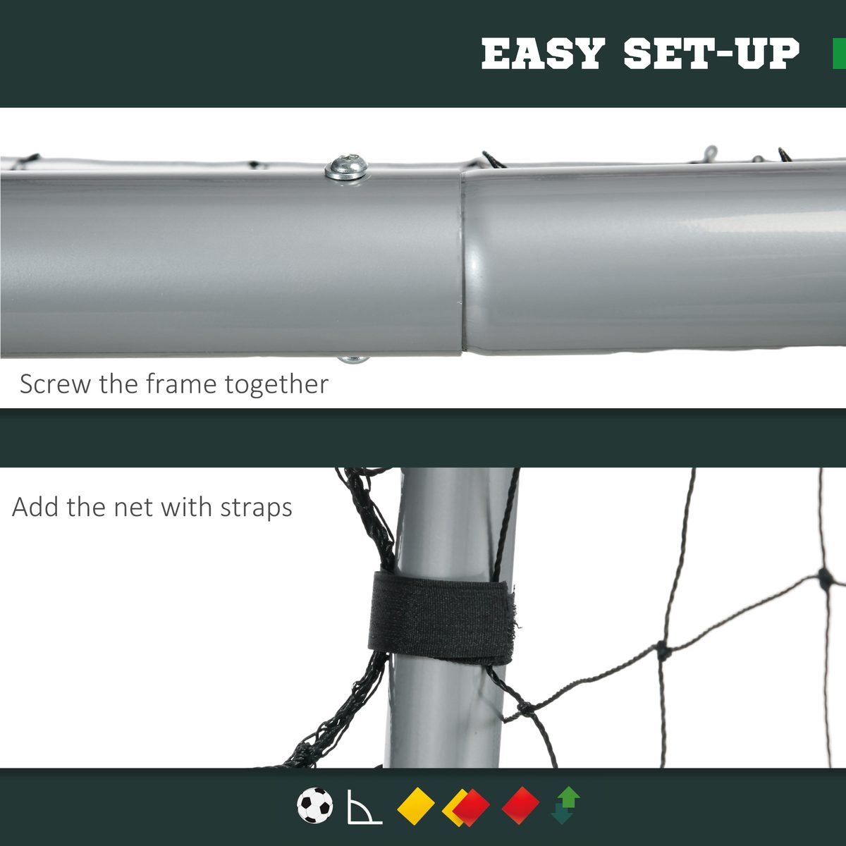 10ft x 6.5ft Soccer Goal, Soccer Net for Backyard with Ground Stakes, Quick and Simple Set Up