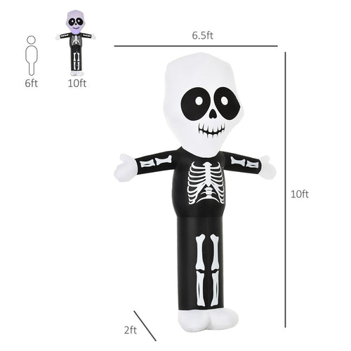 10ft Halloween Inflatable Skeleton Ghost Decoration, LED Lighted for Home Indoor Outdoor Garden Lawn Decoration Party Prop