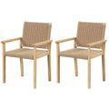 Juego de 2 sillas de madera para interior y exterior - Natural