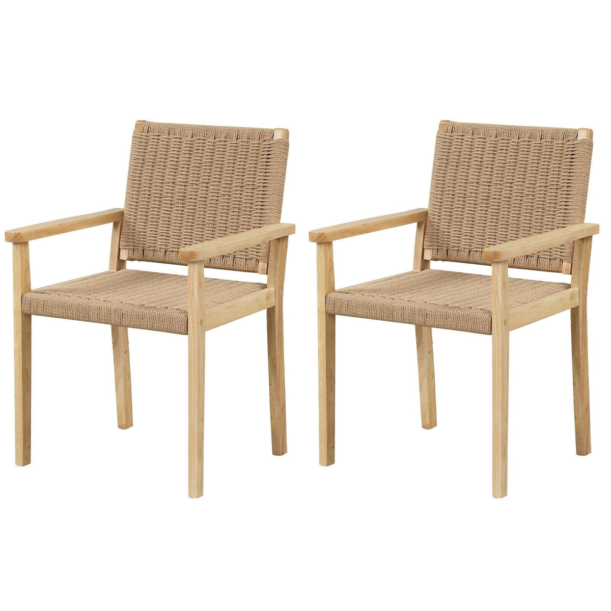 Juego de 2 sillas de madera para interior y exterior - Natural