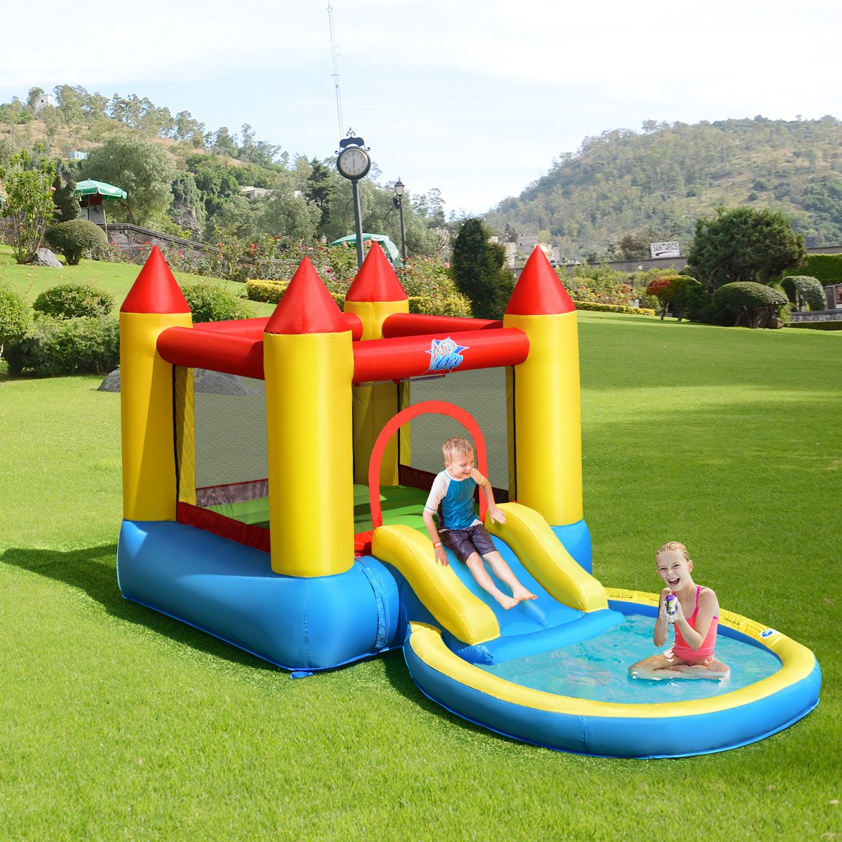 Toboggan Gonflable pour Enfants avec Souffleur de 550 W