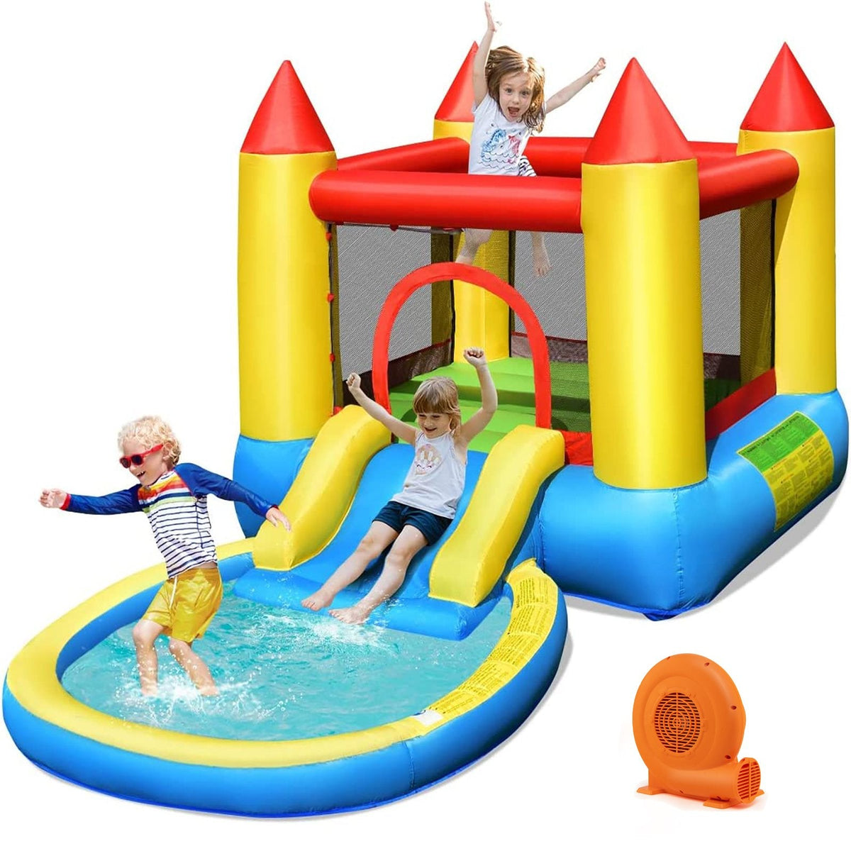 Toboggan Gonflable pour Enfants avec Souffleur de 550 W