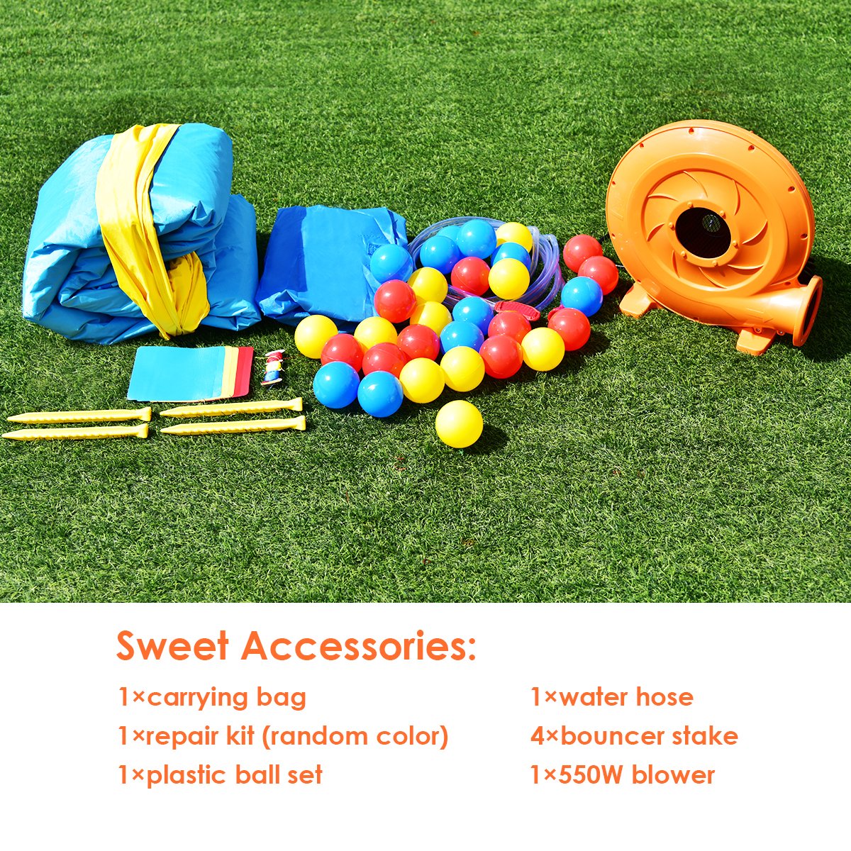 Toboggan Gonflable pour Enfants avec Souffleur de 550 W