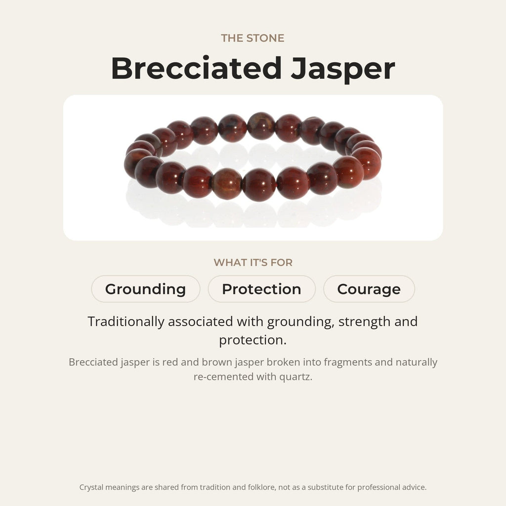 Brecciated Jasper Round Bracelet - 8mm