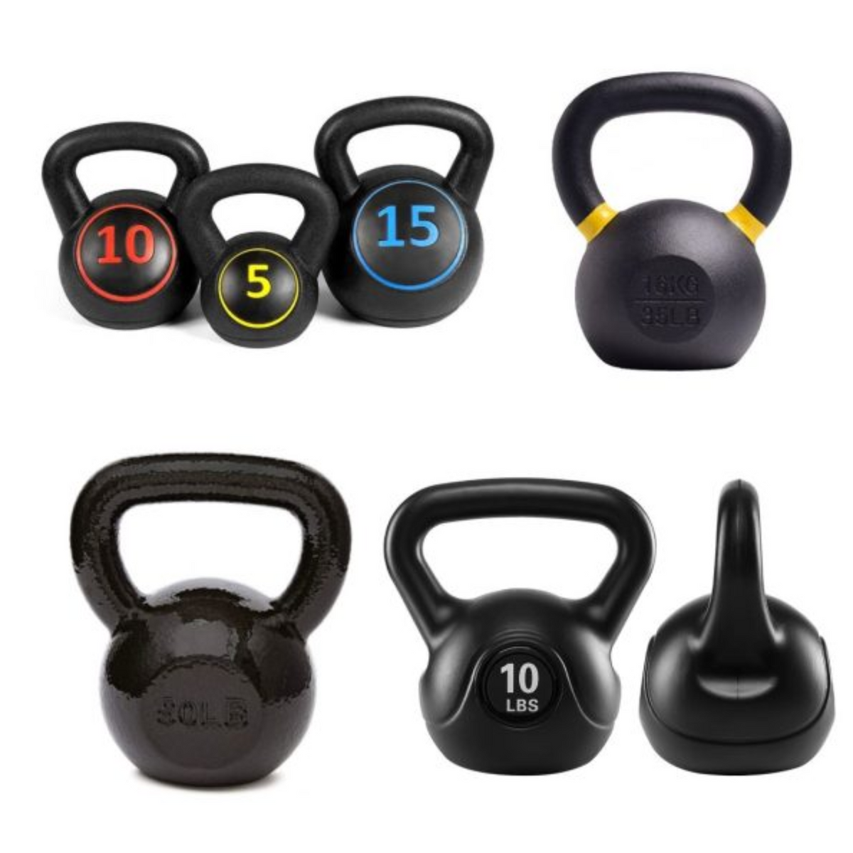 Kettlebells: de 5 lb a 100 lb