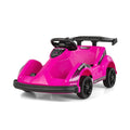 6V Kinder-Elektroauto mit 13,5-Zoll-Sitz mit Gurt und USB-Musikpanel, Pink