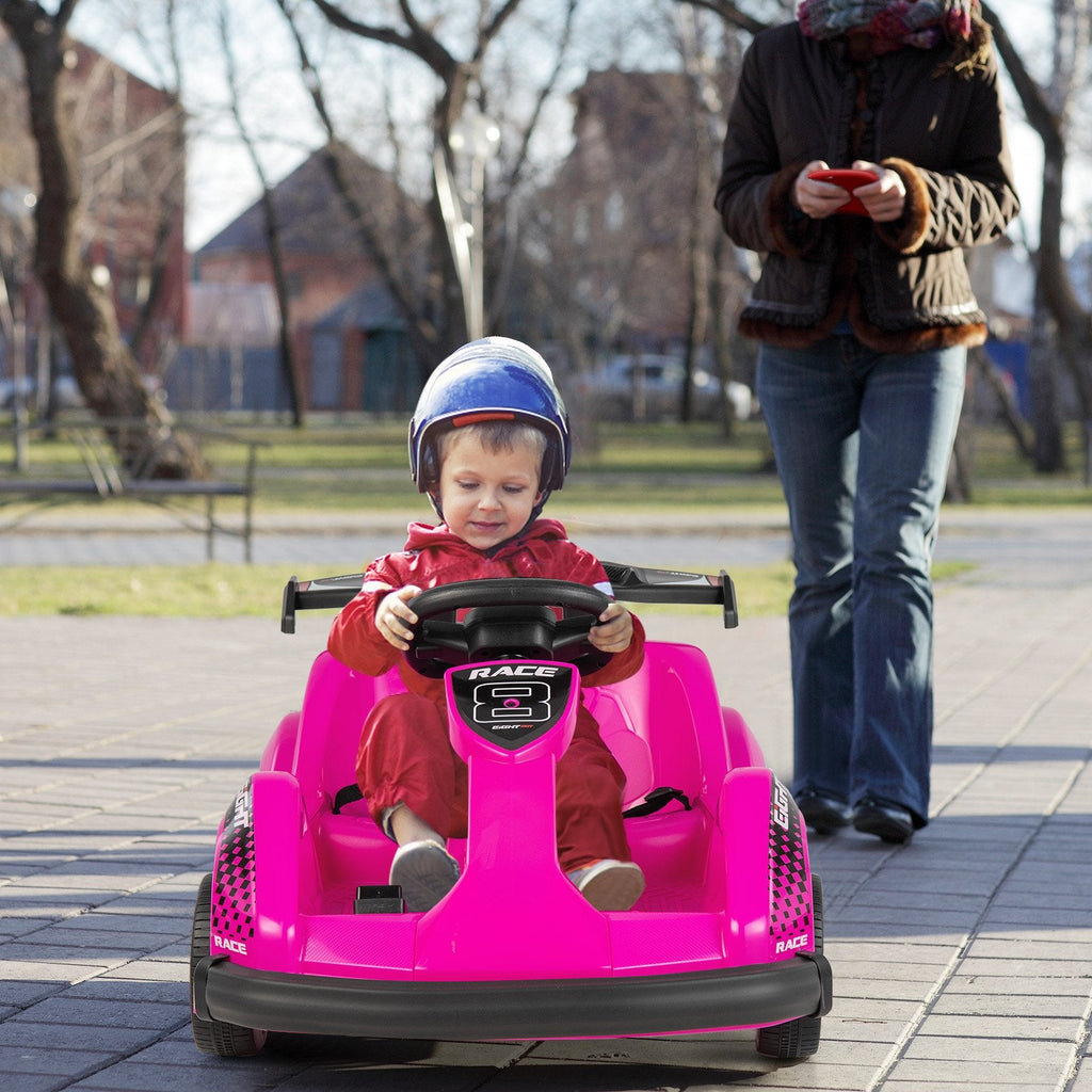 6V Kinder-Elektroauto mit 13,5-Zoll-Sitz mit Gurt und USB-Musikpanel, Pink