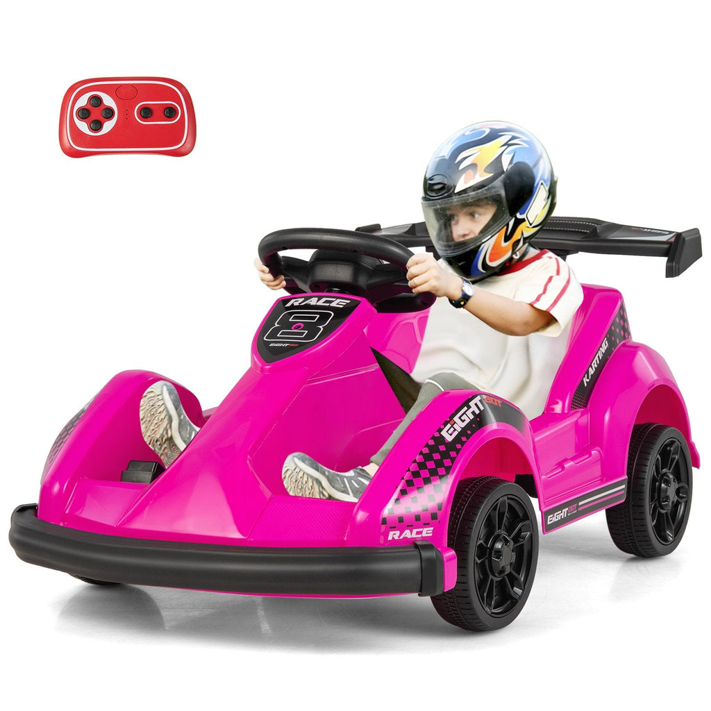 6V Kinder-Elektroauto mit 13,5-Zoll-Sitz mit Gurt und USB-Musikpanel, Pink