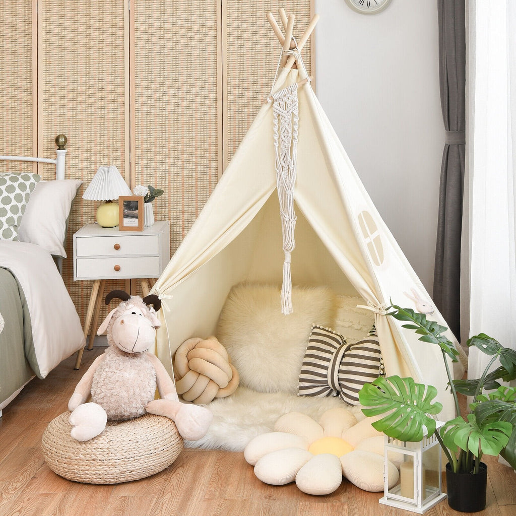 Faltbares Kinder-Canvas-Tipi-Spielzelt