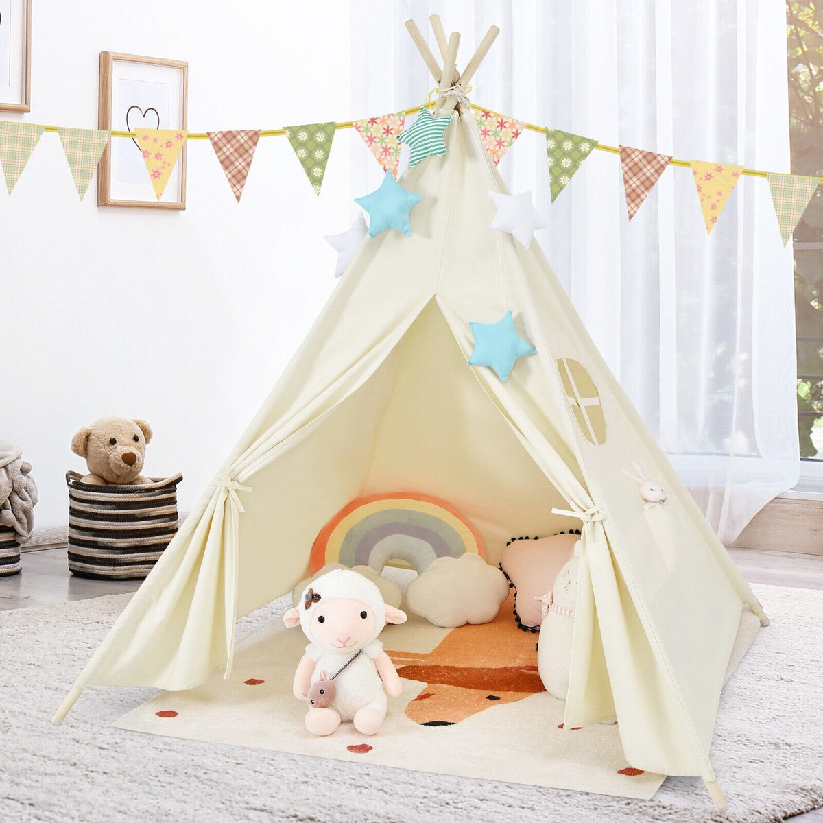 Faltbares Kinder-Canvas-Tipi-Spielzelt